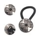 thumbnail image 5 of Accesorios de moda únicos, gomas para el cabello con botón para mujeres, 1 pieza en tono negro y plateado, 5 of 5