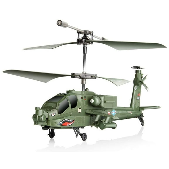 Poco Divo Apache AH-64 Radio Control Helicopter, Infrared 3CH, Green, 9"x3"x4", 16 oz, Syma S109G
