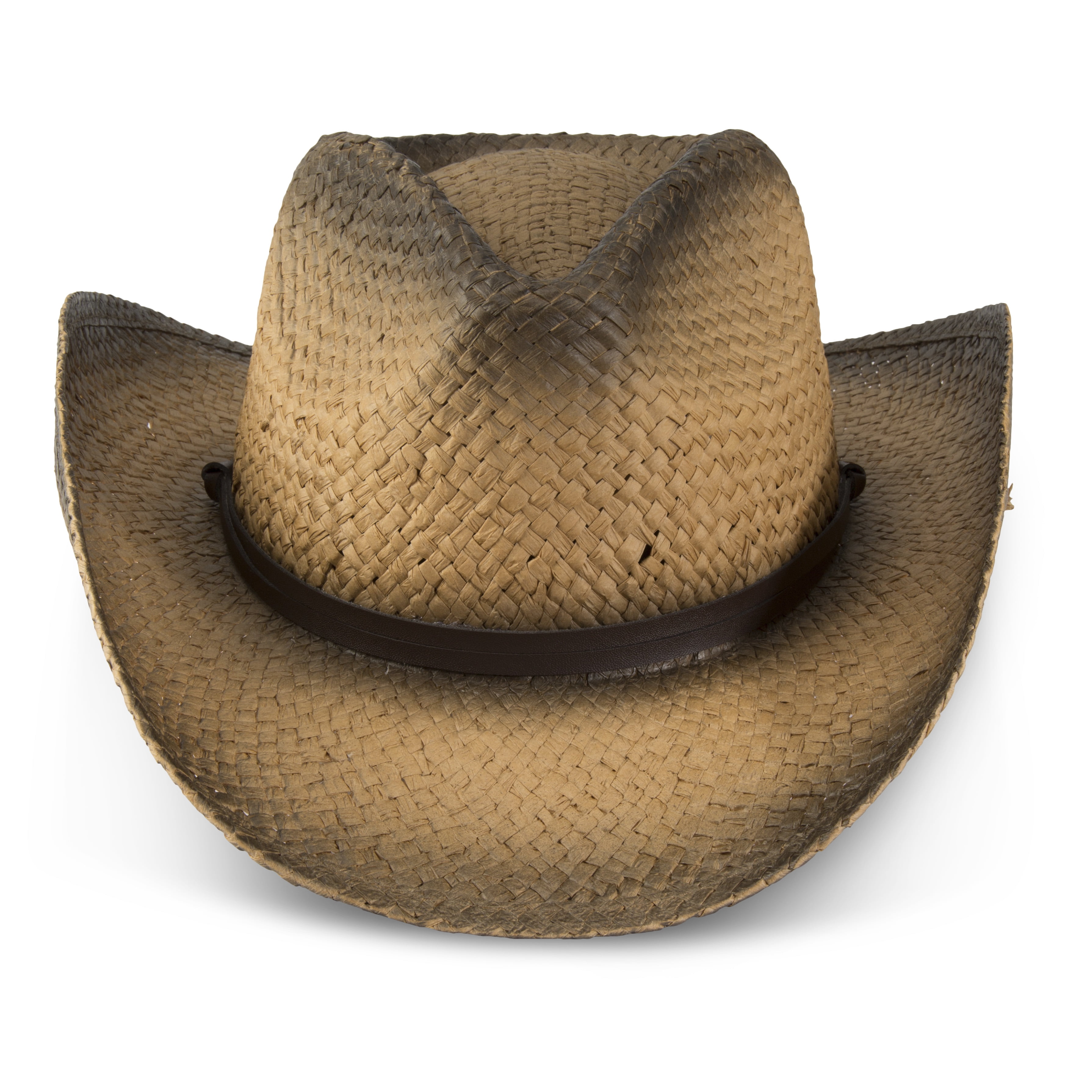 Dark Tweed Straw Cowboy Hat Shapeable Flex Fit Drifter Cowgirl Hat UPF 50+