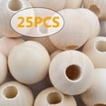 thumbnail image 3 of 25 Pieces Wooden Beads, Natural Round Wood Loose Beads Wood Spacer 30mm x Diameter 3/8" Hole, 3 of 7