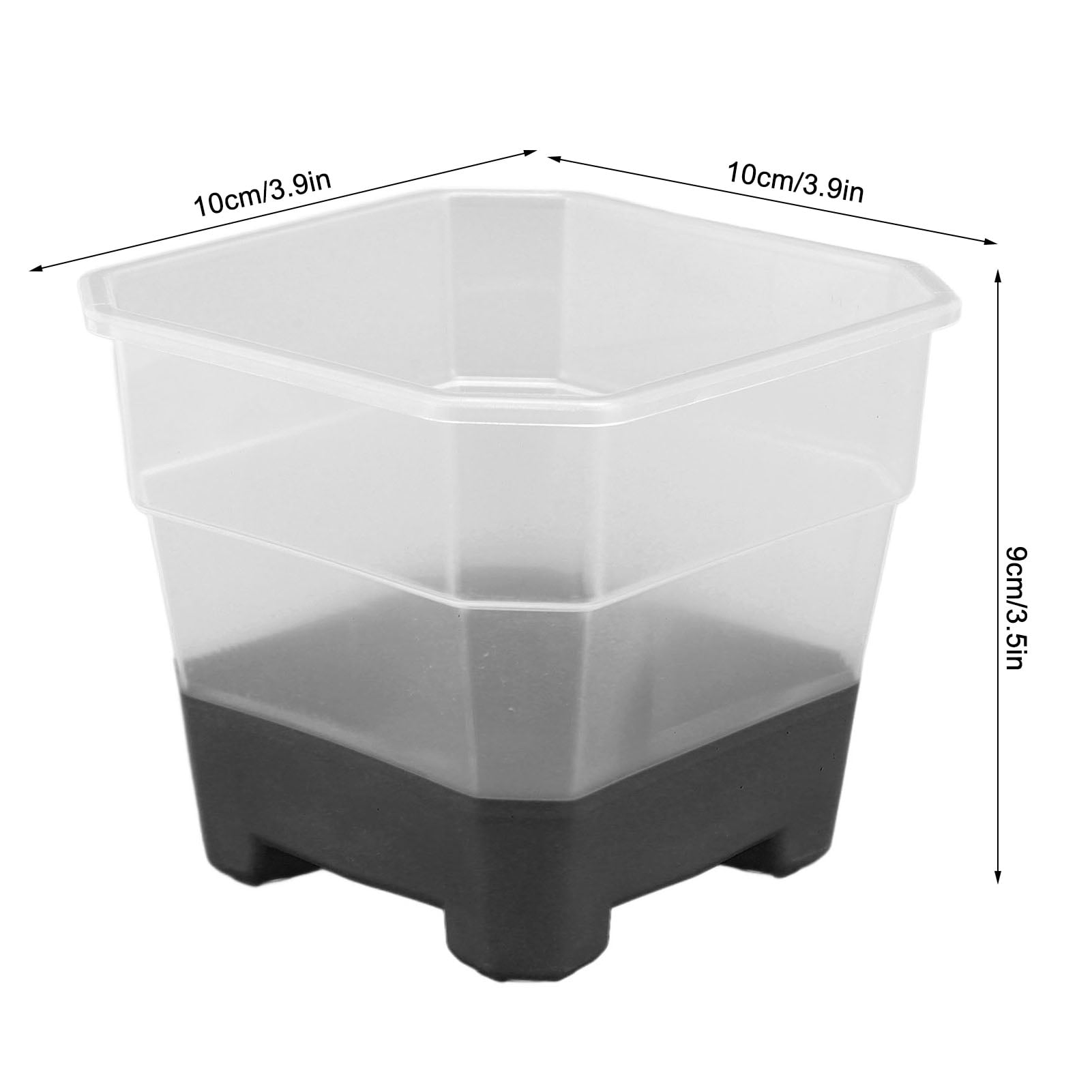 Riousery 20 Pcs Square Silicone Nursery Pot Planters Variety Pack Reusable Seed Starting Pots with Drainage Holes for Indoor Outdoor Plants Gardening Black 3.94 inches / 10 cm