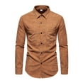 thumbnail image 1 of Fashnice Blouse pour Homme Col à Revers Hauts Chemises Boutonnées Coupe Régulière Tunique de Vacances Chemise Kaki TG, 1 of 9