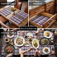 thumbnail image 3 of Placemats for Dinning Table Set of 12, Purple Black Plaid Farmhouse Purple Black Checkered Burlap Kitchen Place Mats Waterproof Cloth Table Mats, Indoor Outdoor Placemats Easy Clean Dinner Decor, 3 of 8