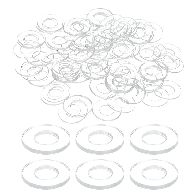 150 Pcs Rondelles Plates M5 Transparentes, Rondelle Simple 5 mm ID 10 mm OD 1 mm d'Épaisseur