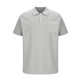 thumbnail image 5 of Mens Shirts Quarter Zip Shirts Casual Classic Lightweight Short Sleeve Golf Collared Shirt with Pocket, 5 of 5