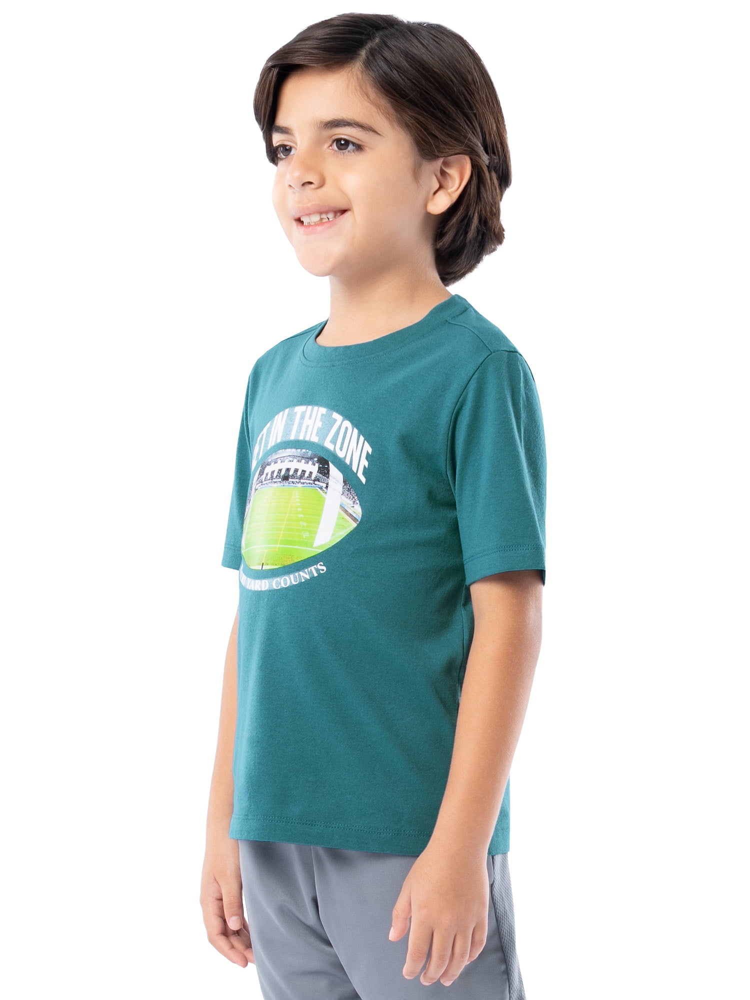 Athletic Works Boy's Short Sleeve Graphic T-Shirt, Sizes 4-18 & Husky