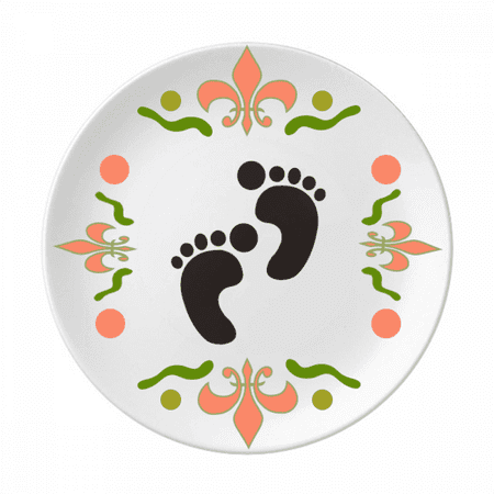 

Black Footprint Simple Outline Protect Animal Flower Ceramics Plate Tableware Dinner Dish