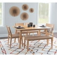 thumbnail image 2 of Pemberly Row Modern Six Piece Wood Dining Set in Natural Brown, 2 of 22