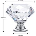 thumbnail image 3 of 25pcs 30mm Diamond Shape Crystal Drawer Handles Silver Base Dresser / Glass Cabinet Decorative Handles, 3 of 5