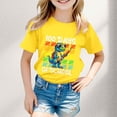 thumbnail image 2 of PMVFHDE T-Shirts pour Filles Coupe Ample T-Shirts pour Filles Robes Tendance T-Shirts pour Filles Hauts Mignons pour Filles Imprimé Col Rond Manches Courtes Ample T-Shirt Haut Jaune, 5-6 Ans, 2 of 4