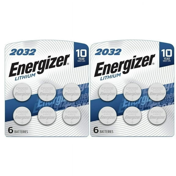 Energizer CR2032 Batteries, 3V Lithium Coin Cell 2032 Watch Battery (12 Count)