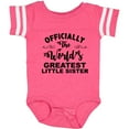 thumbnail image 3 of Inktastic Officially the World's Greatest Little Sister Girls Baby Bodysuit, 3 of 5