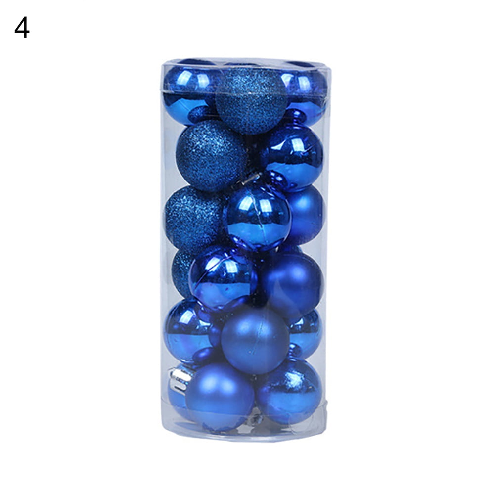 Porfeet Xmas Trees Ball Decor,Shatterproof Blue Plastic Christmas Ball
