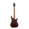 thumbnail image 1 of Cort Guitars KX Series Guitarra eléctrica de 6 cuerdas con tapa de fresno, grabada en negro y rojo - EMG Super 77, 1 of 1