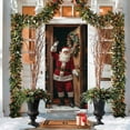 thumbnail image 6 of Christmas Door Cover Santa Claus Welcome Banner, 71 x 35 inch Brown Door Hanging, Red Wreath Christmas Eve Door Signs, Winter Bauble, Porch Backdrop, Xmas Front Door Decor, New Year Decor, 6 of 6