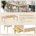 thumbnail image 5 of MAYEERTY Rustic 7-Piece 78.1'' Extendable Dining Table Set with 18'' Removable Leaf, 6 Upholstered Dining Chairs, 2 Built-in Drawers, 5 of 9
