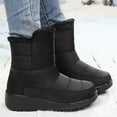 thumbnail image 2 of Winter Snow Boots for Women Seniors Waterproof Platform Wedges Fleece Lined Mid Calf Work Booties Cold Weather, 2 of 6
