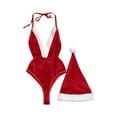 thumbnail image 1 of WZXFASHION Lingerie de Noël pour Femmes, Justaucorps en Peluche Rouge Aguichant avec Père Noël, Tenue de Noël, Ensemble de Chapeau de Noël, sous-Vêtements Rouges G, 1 of 8