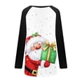 thumbnail image 5 of Camiseta de manga larga con cuello redondo y estampado navideño para mujer Pompotops qwe24221, 5 of 5