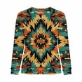thumbnail image 2 of TaTaai Women's Retro Western Print Round Neck Long Sleeve Sweatshirt Fashion Casual Regular Shoulder Loose Top Soft for Daily Party Work Vacation Gift, 2 of 4