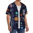 thumbnail image 4 of KLL Solar System Print Men's Shirt Short Sleeve Button Down Summer Cuba Beach Shirts- XX-Large, 4 of 7