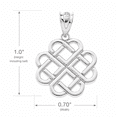 thumbnail image 2 of 14k White Gold Interlocking Hearts Celtic Love Knot Pendant / Necklace (16 Inches), 2 of 2