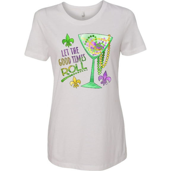 Inktastic Let the Good Times Roll Mardi Gras Goblet and Beads Women's T-Shirt