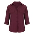 thumbnail image 4 of Kiplyki Fall Shirts for Women Long Sleeve Turndown Collar Button Shirt Tops, 4 of 8