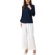 thumbnail image 2 of CAMISA DE CHIFFON CHIC INSPIRADA PARA MUJERES, OFICINA, CUELLO ALTO, MANGA LARGA, BLUSA XS AZUL OSCURO, 2 of 5