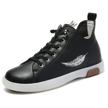 

Ladies Flat Shoes Soft Sole Comfort Shoes Work Shoes Feather Graphic High Top Skate Shoes
