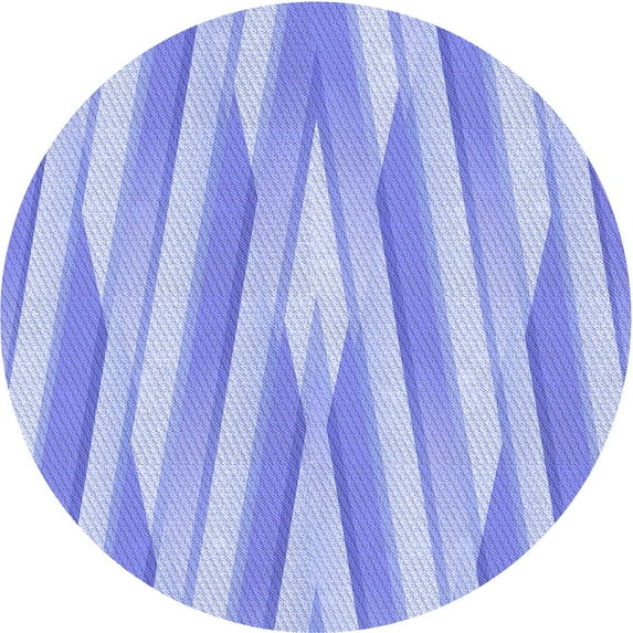 Ahgly Company Indoor Round Patterned Light Slate Blue Area Rugs, 4' Round