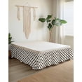 thumbnail image 2 of Wave Point Black Wrap Around Bed Skirts for California King Bed 16" Drop,Bed Skirt with Adjustable Elastic Belt Dust Ruffle Bed Valance Modern Minimalist Geometric on Linen Bed Frame Cover, 2 of 7