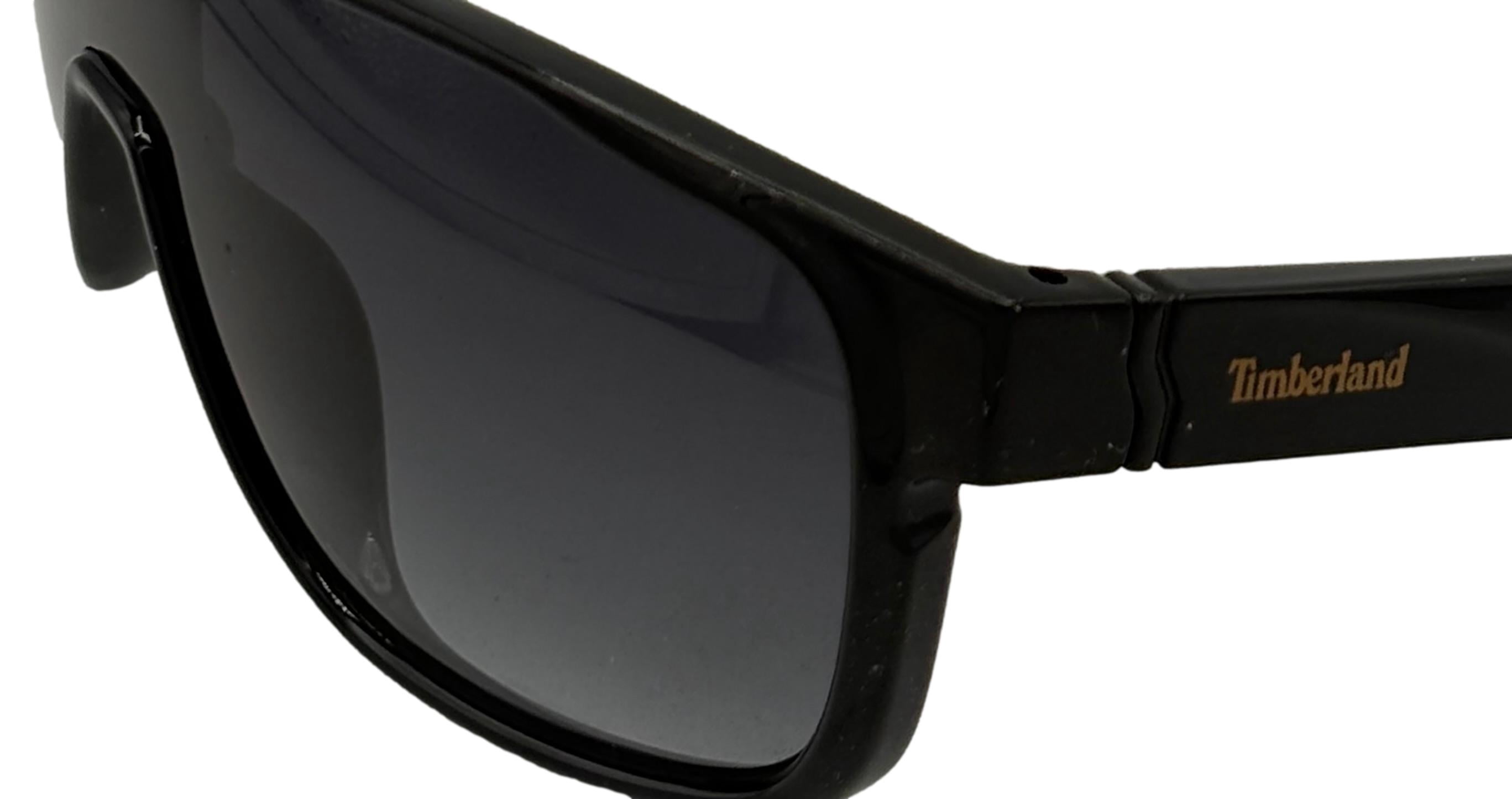 Timberland Sunglass Mens Black Plastic Rectangle Shield, Gradient Lens TB7192 1B