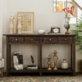 thumbnail image 2 of Buffet Cabinet Sideboard Console Table for Entryway, Storage Cabinet with 2 Drawers, Bottom Shelf, Home Furniture Console Table, Upgrade Solid Wood Frame & Legs, 59"x15"x 33", Espresso, 2 of 12