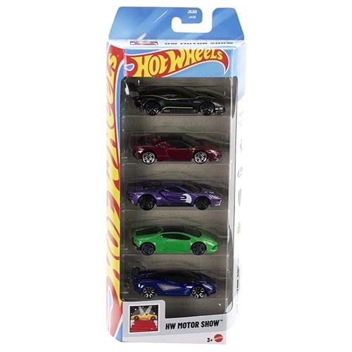 Mattel Hot Wheels Vehicle 5-PACK - HW MOTOR SHOW (Huracan, Ford GT, Vulcan  2)[JBJ89]