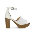 thumbnail image 2 of Sun + Stone Womens Maisiee  Faux Leather Open Toe Heels, 2 of 3