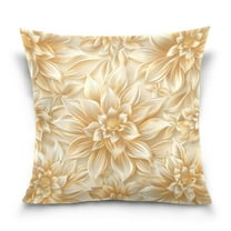 Gold Flower Throw Pillow Covers Couch Pillowcases Decor for Bed Sofa 18" x 18"