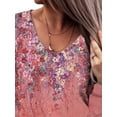 thumbnail image 3 of VSNOW Women Long Sleeve V Neck Tops Casual Floral Print Loose T Shirt Blouse, 3 of 4