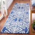 thumbnail image 4 of SAFAVIEH Blossom Asher Geometric Wool Runner Rug, Navy/Ivory, 2'3" x 8', 4 of 10