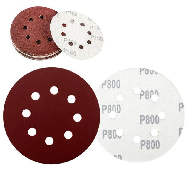 10 Pcs Disques de Ponçage 5 Pouces 8 Trous, Papier pour Ponceuse Orbitale 80/180/240/320/400/800/1000/1500/2000/3000, Disque de Sable Rond, pour Automobile Professionnelle et Menuiserie