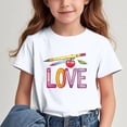 thumbnail image 2 of Virmaxy (3-15y) Boys Girls Opening Season Trendy Tops Kids Letter Printing T-Shirt Spring Summer Short-Sleeved Round Neck Pullover Bottoming Shirt White-1 9 Years, 2 of 7
