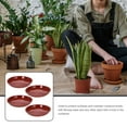 thumbnail image 3 of QIFULL 4Pcs Red Plastic Flower Pot Saucer Tray with Textured Bottom for Bonsai and Plants, 3 of 8