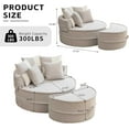 thumbnail image 2 of New Oversized Round Accent Barrel Chair Sets with 5 Pillows Soft Chenille Upholstered Armchair Lazy Lounge Sofa with Ottoman for Living Room/Bedroom/Reading Room/Guestroom, 2 of 7