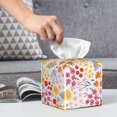 thumbnail image 6 of Kdxio Colorful Floral Print Tissue Box Cover,Square Decorative PU Leather Facial Paper Case Organizer Holder Dispenser for Bathroom,Night Stands,Desk,Car 5.2''X5.2''X5.2'', 6 of 8