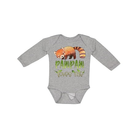 

Inktastic Pawpaw Loves Me Cute Red Panda Gift Baby Boy or Baby Girl Long Sleeve Bodysuit