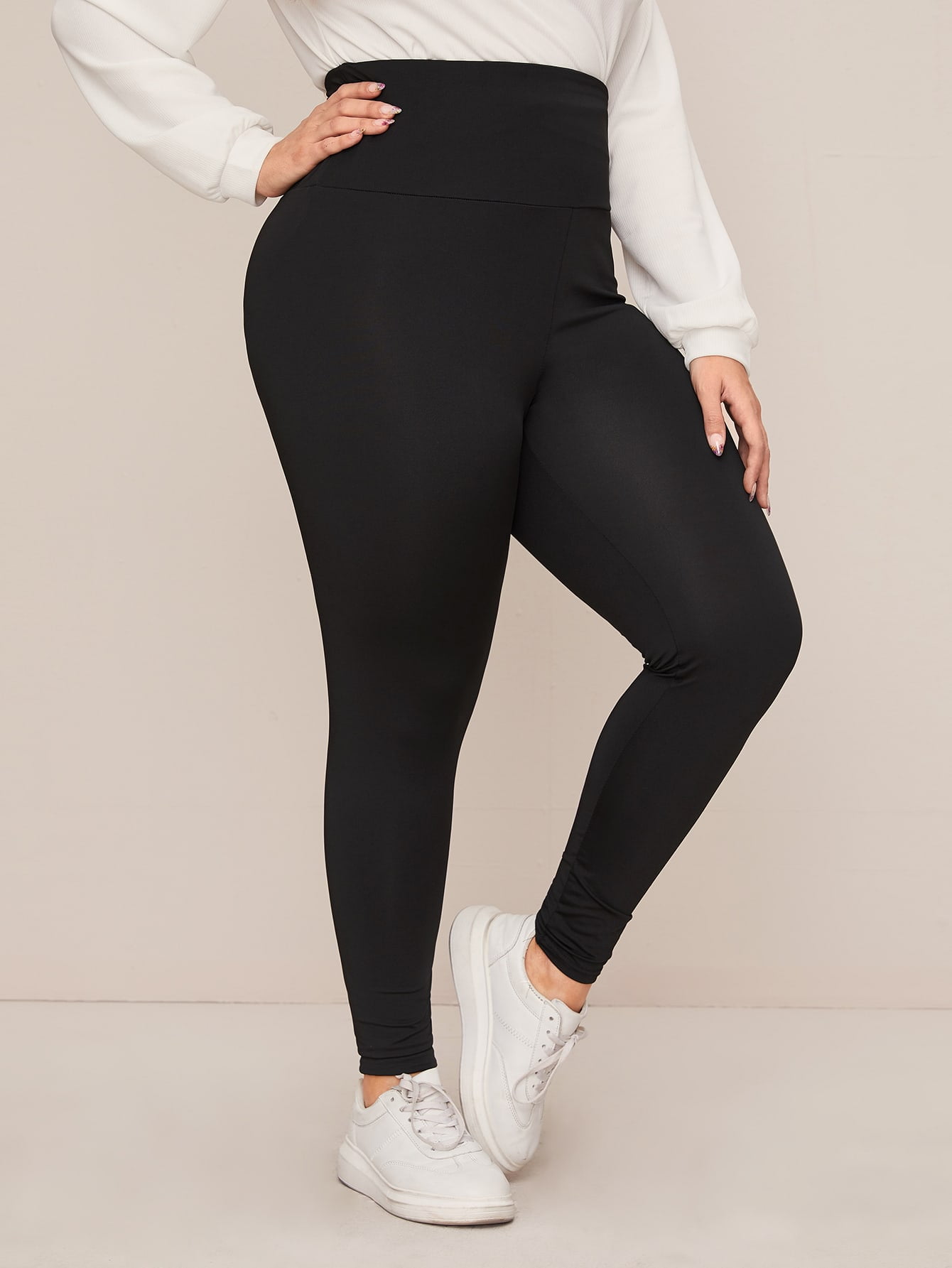 Wide Band Waist Leggings Basics 2XL 