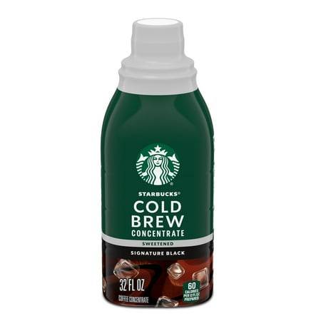 Starbucks Sweetened Signature Black, Cold Brew Coffee Concentrate, Iced Coffee, 32fl oz