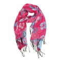 thumbnail image 5 of Sakkas Ontario double layer floral Pashmina/ Shawl/ Wrap/ Stole with fringe - 3-Fuchsia - One Size Regular, 5 of 5
