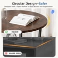 thumbnail image 5 of Atilioo Round Side Table, 2-Tier Sturdy End Table, Nightstand with Steel Frame for Small Space, Brown, 5 of 8