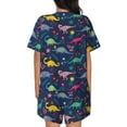 thumbnail image 3 of Bixox Women's Dinosaur Flowers Printed Pajama Set 2 Piece Lounge Set Top and Shorts Soft Pajamas, Shorts with Pockets, 3 of 7